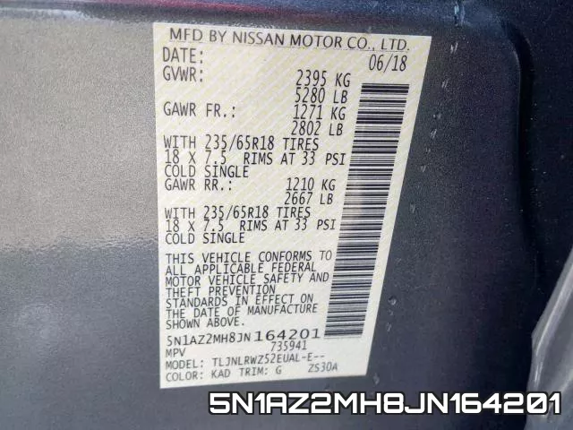 5N1AZ2MH8JN164201 фото 2