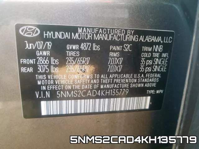 5NMS2CAD4KH135779 фото 2