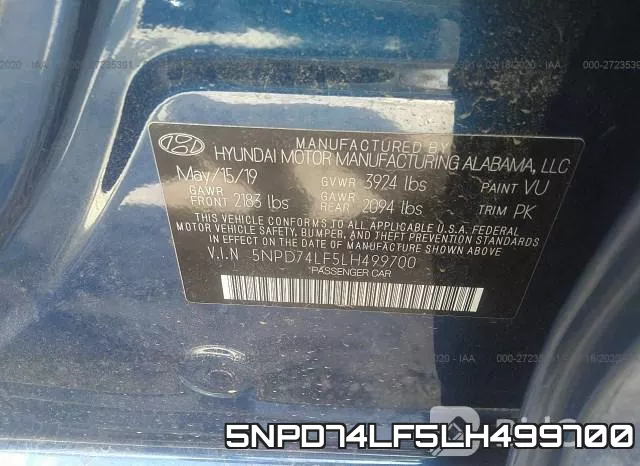 5NPD74LF5LH499700 фото 7