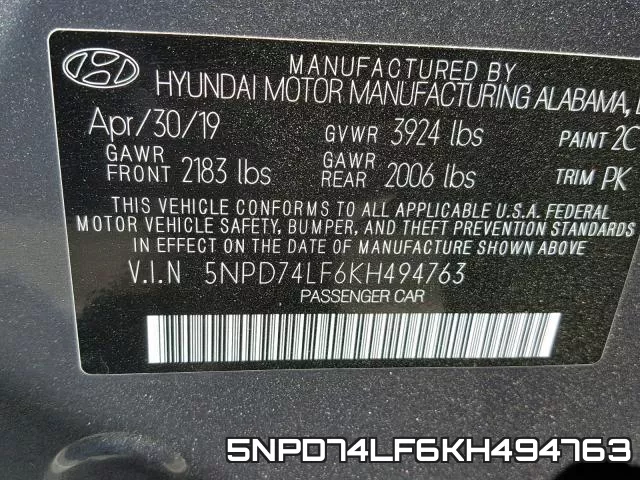 5NPD74LF6KH494763 фото 2