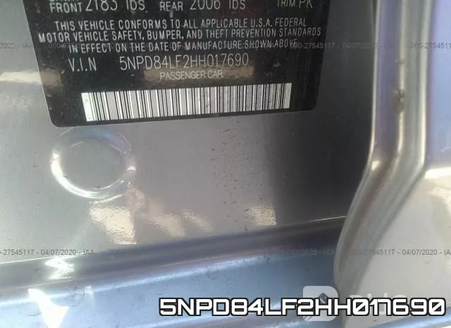 5NPD84LF2HH017690 фото 7