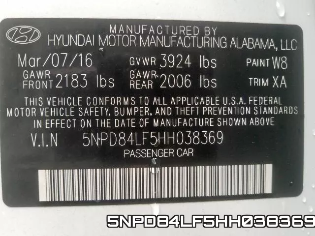 5NPD84LF5HH038369 фото 2