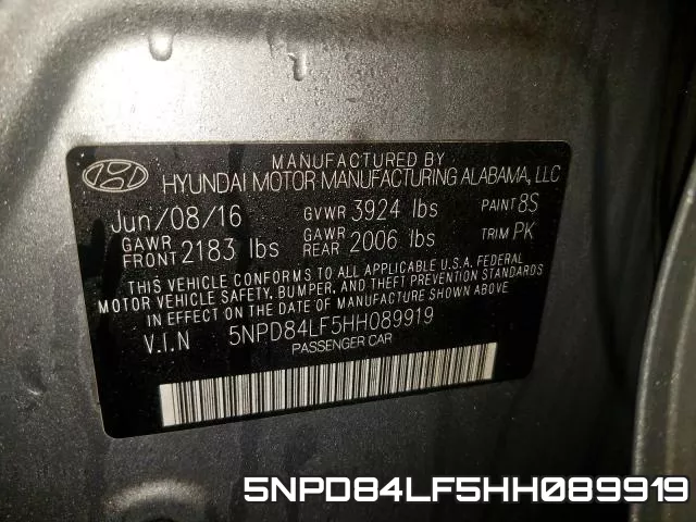 5NPD84LF5HH089919 фото 2