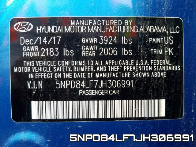 5NPD84LF7JH306991 фото 2