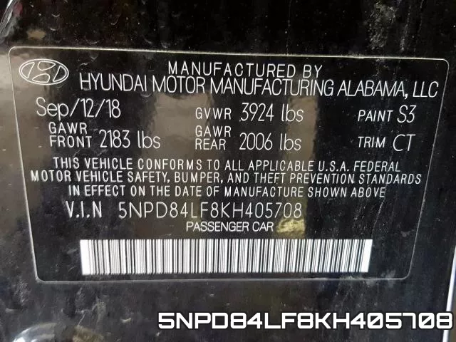 5NPD84LF8KH405708 фото 2