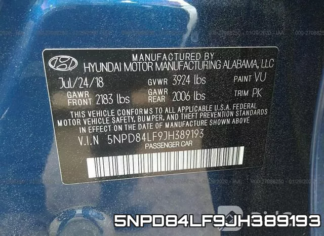 5NPD84LF9JH389193 фото 8