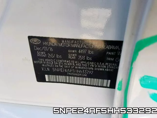 5NPE24AF5HH533292 фото 2
