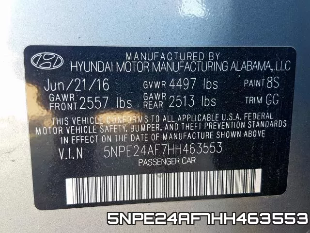 5NPE24AF7HH463553 фото 2