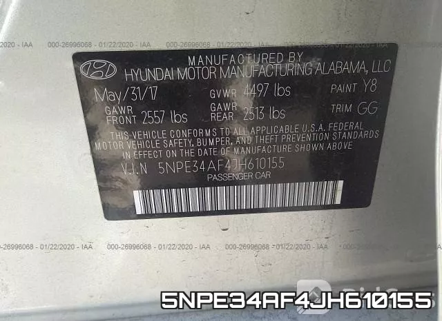5NPE34AF4JH610155 фото 6