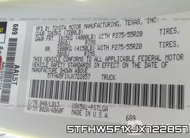 5TFHW5F1XJX722857 фото 8