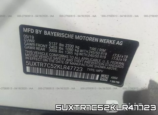 5UXTR7C52KLR47723 фото 7
