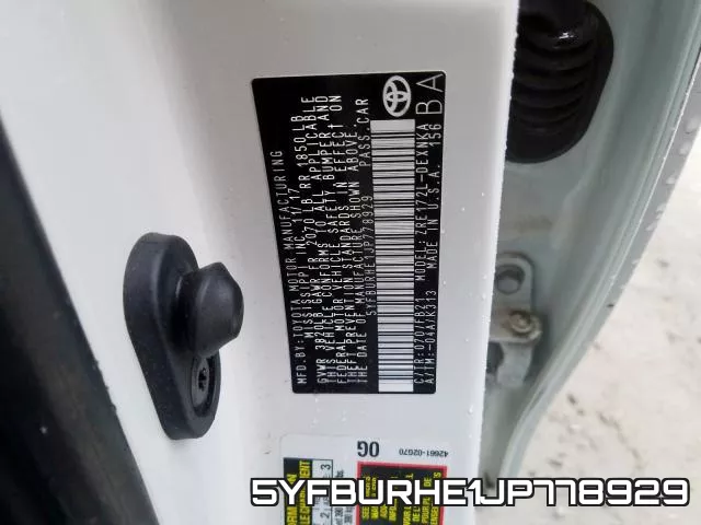5YFBURHE1JP778929 фото 2