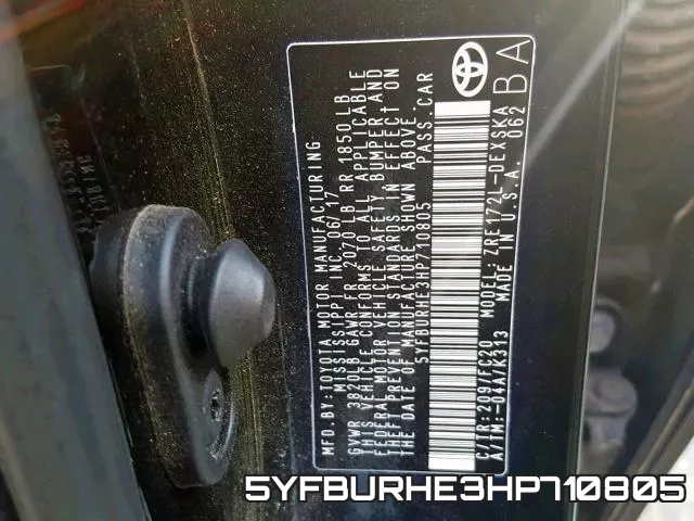 5YFBURHE3HP710805 фото 2