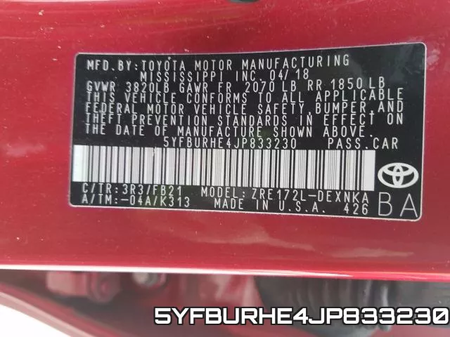 5YFBURHE4JP833230 фото 2