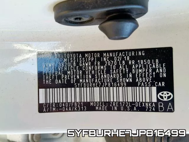 5YFBURHE7JP816499 фото 2