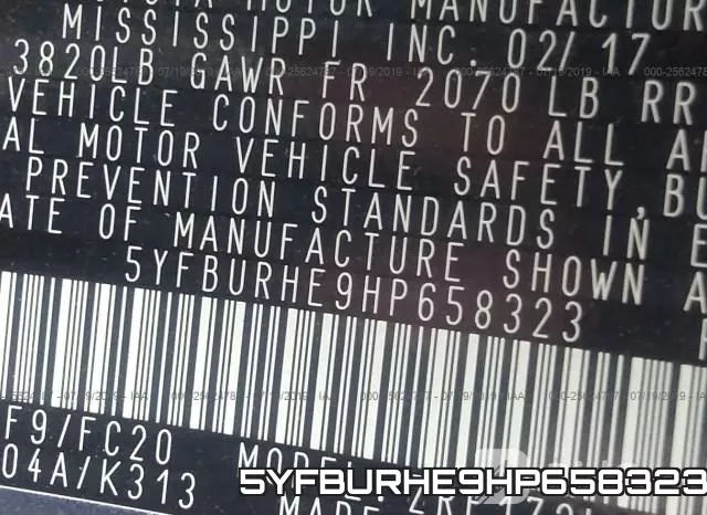 5YFBURHE9HP658323 фото 8
