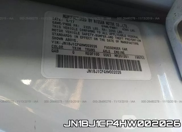 JN1BJ1CP4HW002026 фото 6