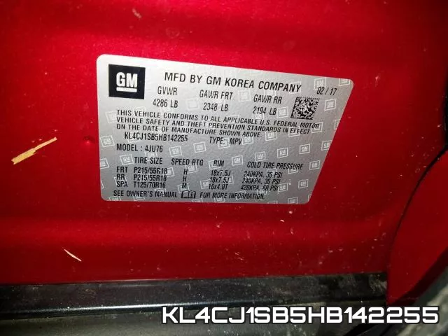 KL4CJ1SB5HB142255 фото 2