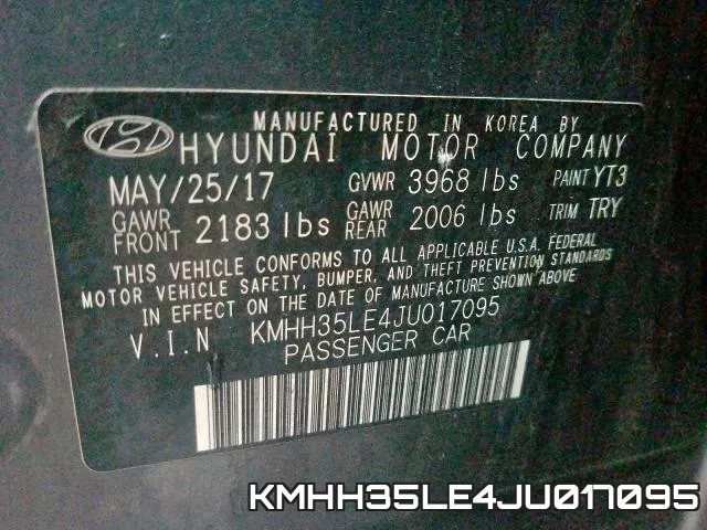 KMHH35LE4JU017095 фото 2