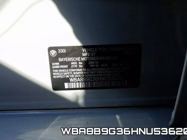 WBA8B9G36HNU53620 фото 2
