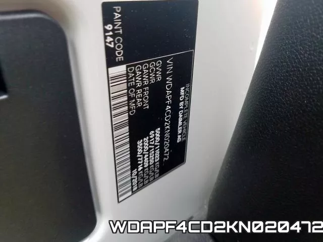 WDAPF4CD2KN020472 фото 2