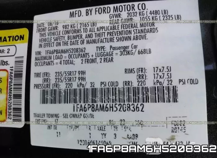 1FA6P8AM6H5208362 фото 10