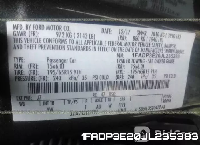 1FADP3E20JL235383 фото 10