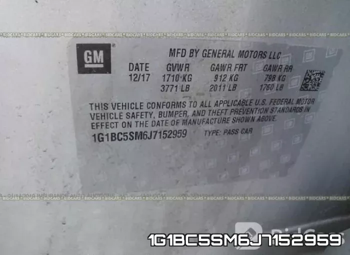 1G1BC5SM6J7152959 фото 10