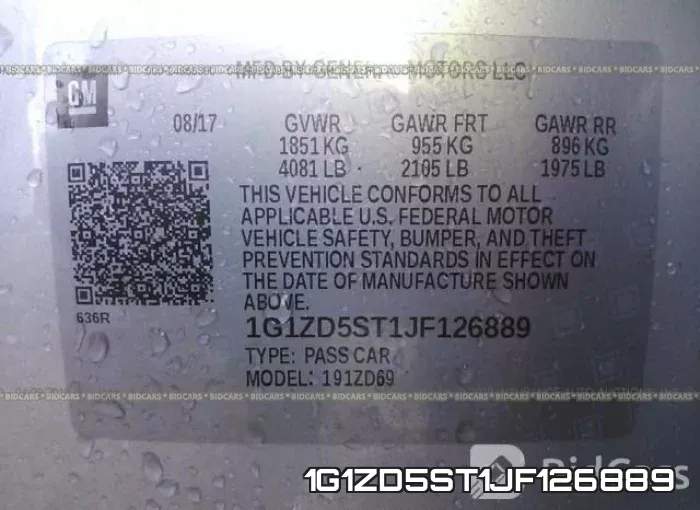 1G1ZD5ST1JF126889 фото 10