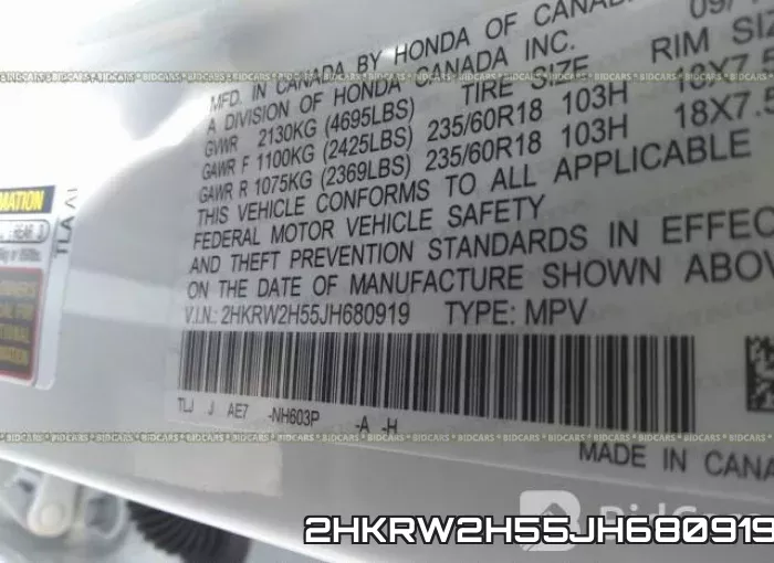 2HKRW2H55JH680919 фото 10