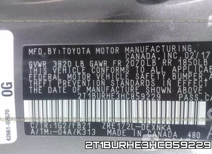 2T1BURHE3HC859229 фото 10