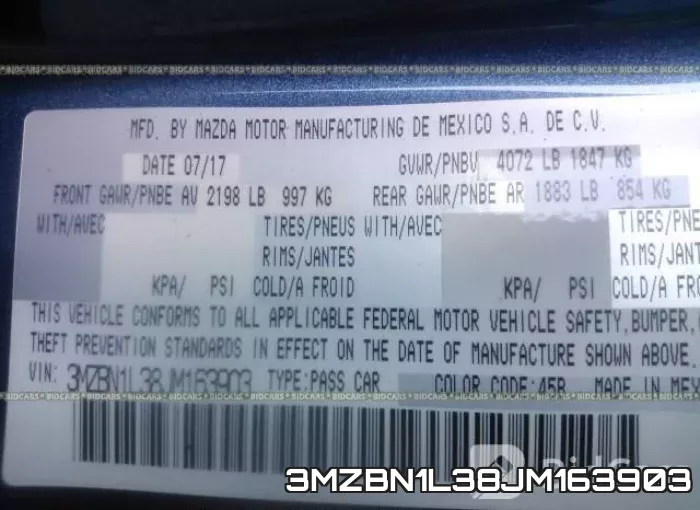 3MZBN1L38JM163903 фото 10