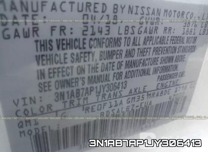 3N1AB7AP1JY306413 фото 10