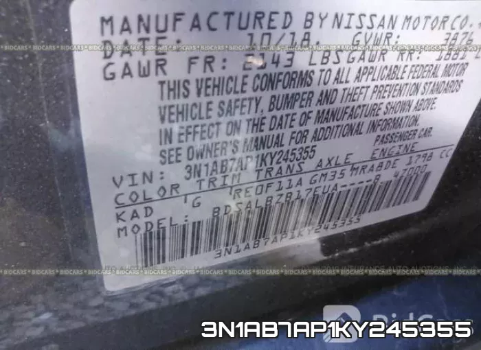 3N1AB7AP1KY245355 фото 10