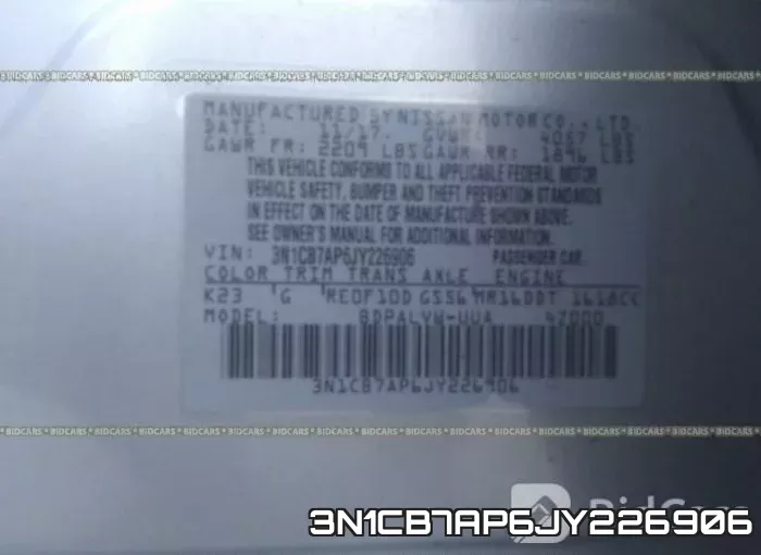 3N1CB7AP6JY226906 фото 10