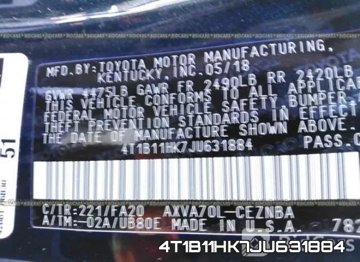 4T1B11HK7JU631884 фото 10