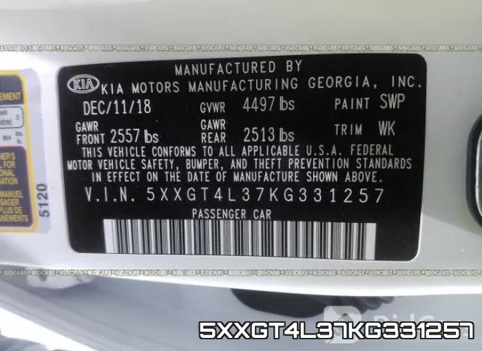 5XXGT4L37KG331257 фото 10