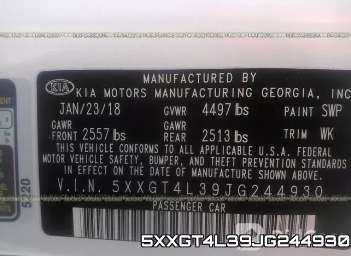 5XXGT4L39JG244930 фото 10