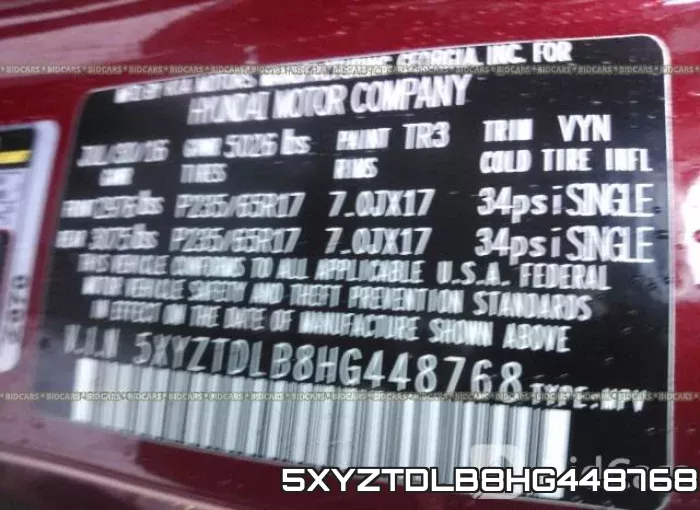 5XYZTDLB8HG448768 фото 10