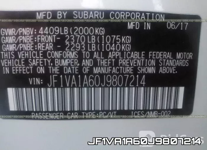 JF1VA1A60J9807214 фото 10