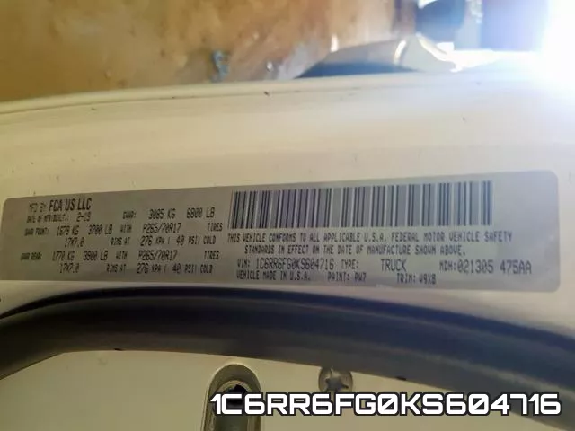 1C6RR6FG0KS604716 фото 2