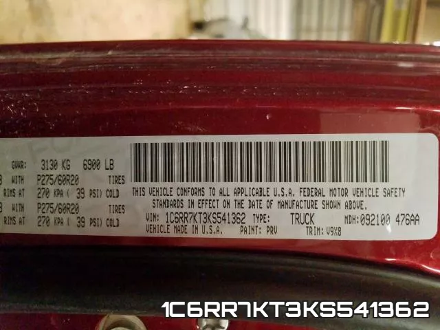 1C6RR7KT3KS541362 фото 2