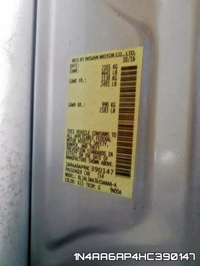 1N4AA6AP4HC390147 фото 2