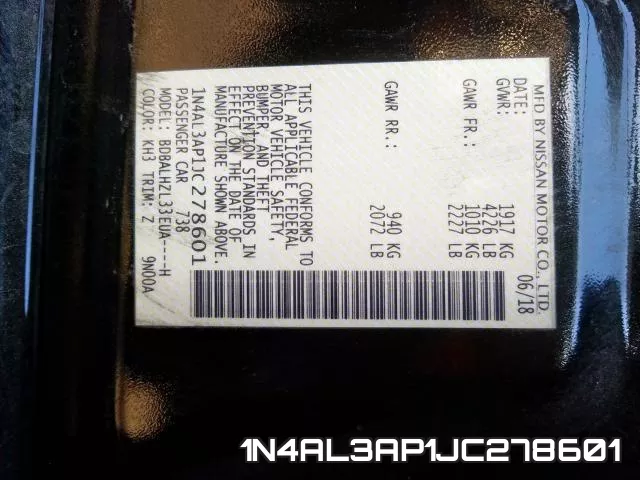 1N4AL3AP1JC278601 фото 2