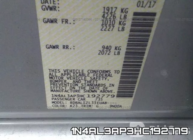 1N4AL3AP3HC192779 фото 9