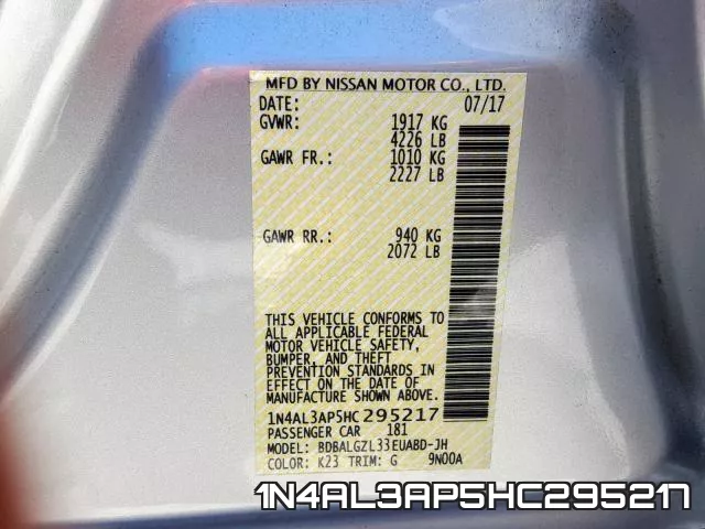 1N4AL3AP5HC295217 фото 2
