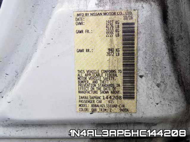 1N4AL3AP6HC144208 фото 2