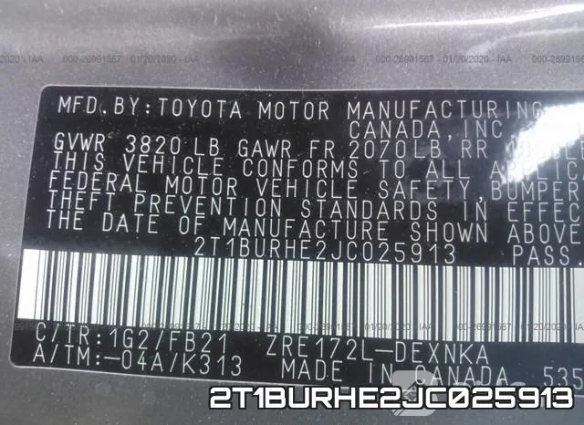 2T1BURHE2JC025913 фото 6