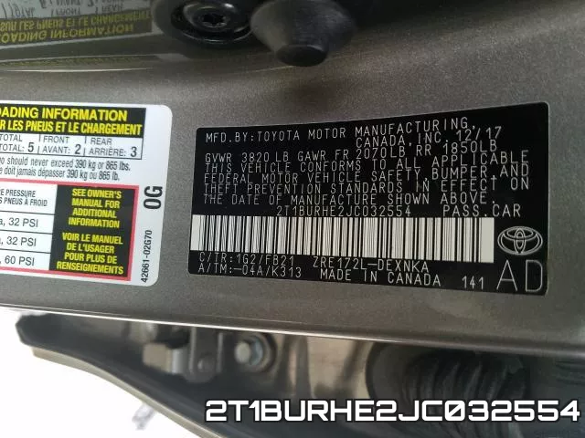 2T1BURHE2JC032554 фото 2