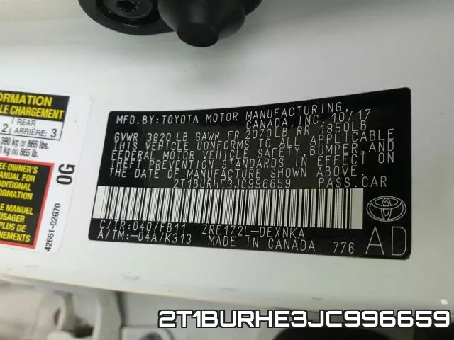 2T1BURHE3JC996659 фото 2